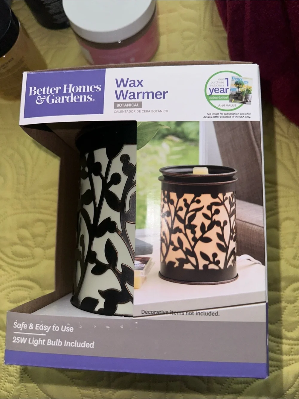 Better Homes And Gardens Black and Cream Botanical Wax Warmer